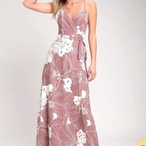 Lulu's floral wrap maxi dress